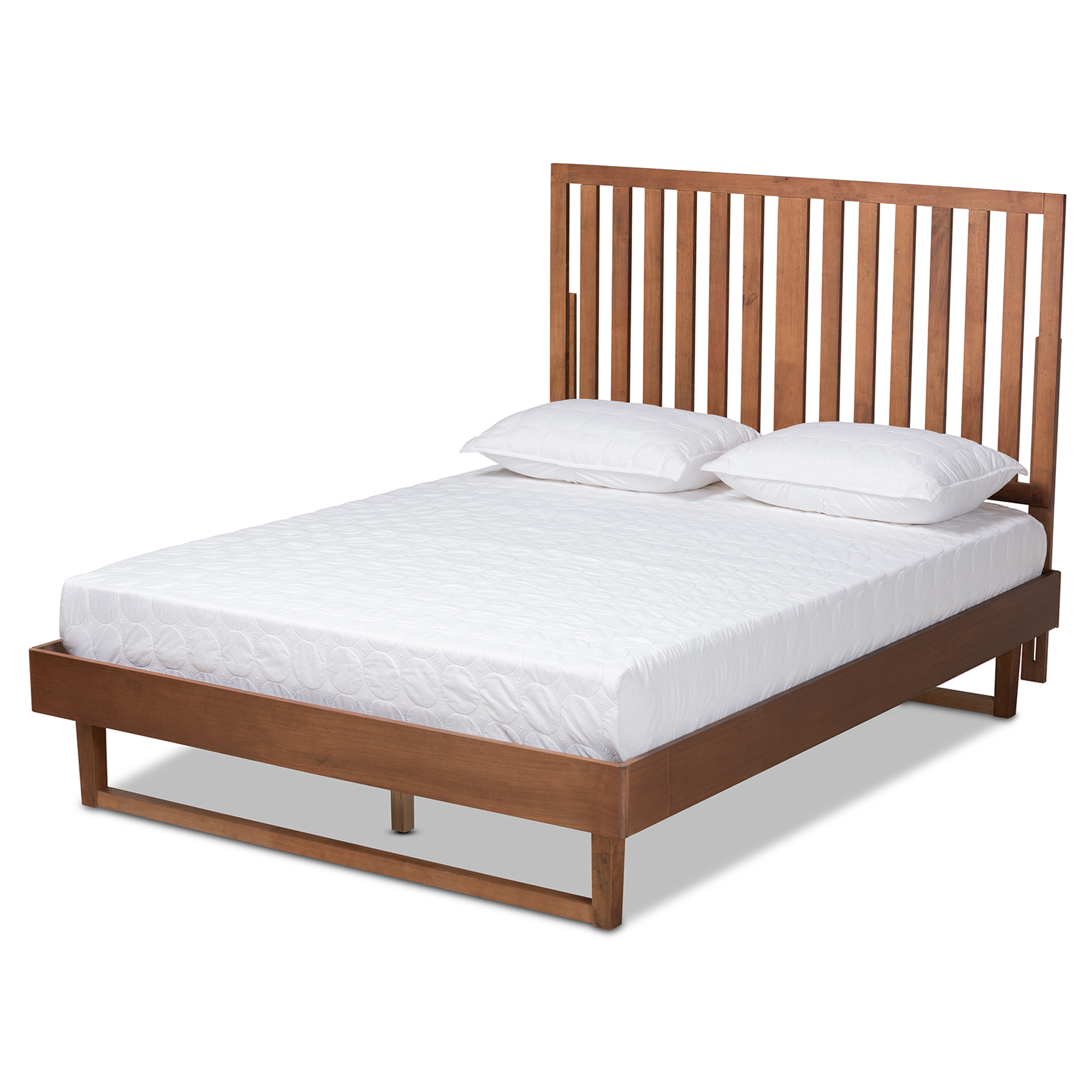 Baxton Studio Marin Modern and Contemporary Walnut Brown Finished Wood King Size Platform Bed